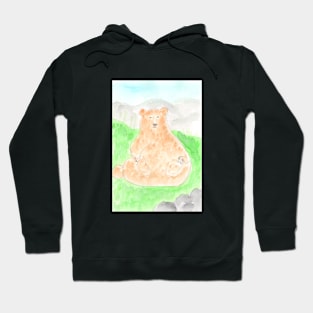 bear, animal, wildlife, nature, watercolor, art, hand drawn, illustration, decoration, sketch Hoodie